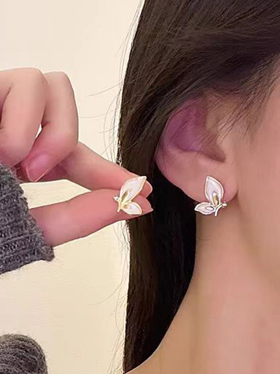 Set of 3 - Faux Pearl Flower Earrings