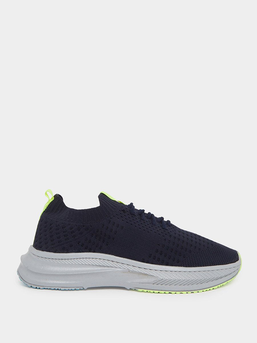 Men Knitted Lace Up Sneakers