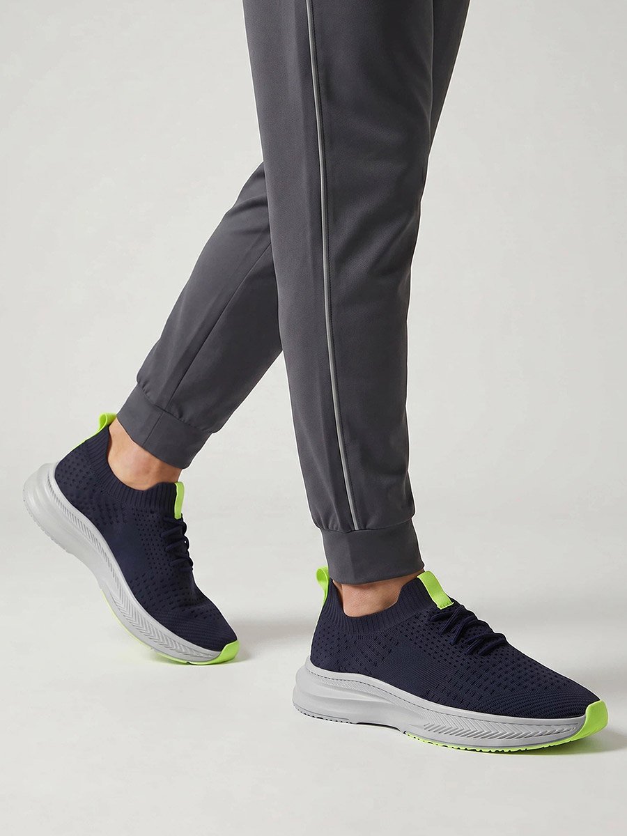 Men Knitted Lace Up Sneakers