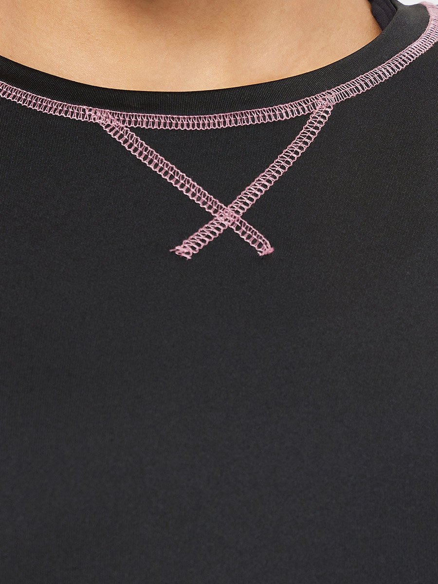Contrast Hem Stitch Boxy Fit Top