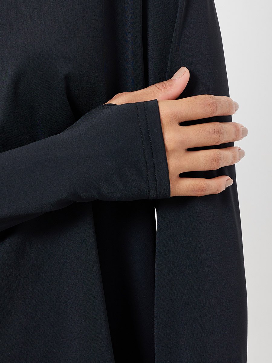 Back Texture Peep Detail Long Sleeve Top