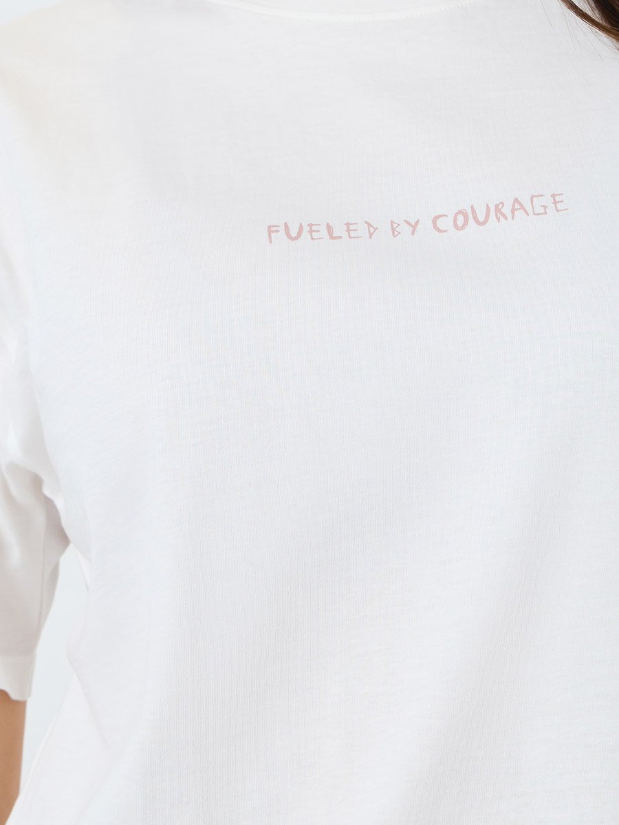 White Off White Graphic Print Cotton T-Shirt