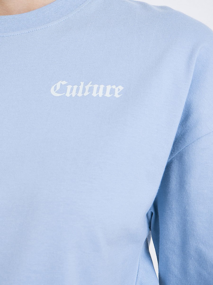 Women Blue Graphic Print Oversized T-Shirt