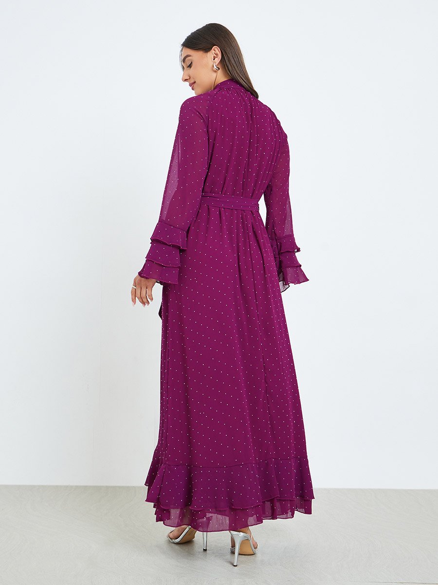 chinese dress ladies Connie Velvet Maxi Dress-Magenta – Missy's Boutique main image 0