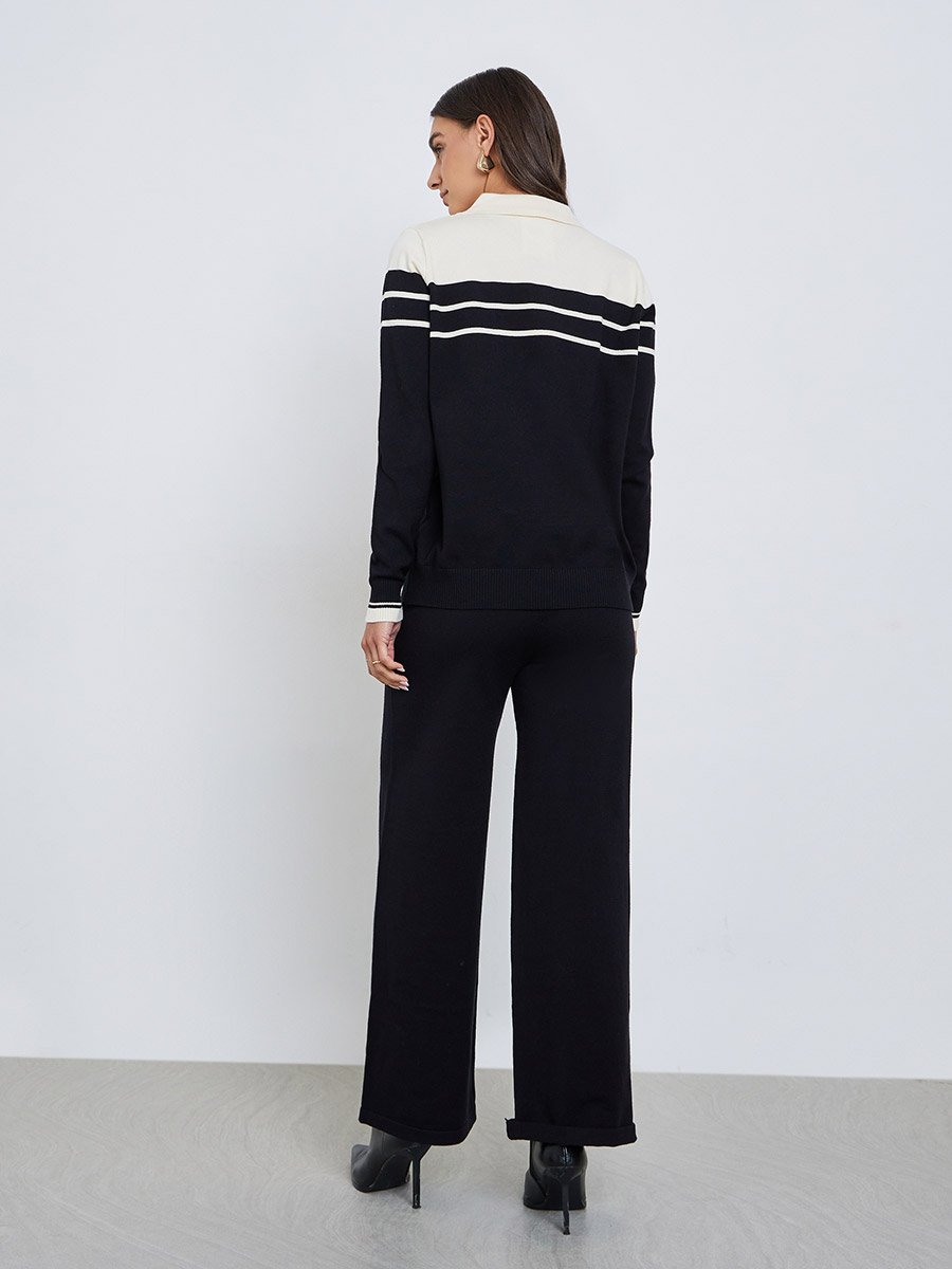 Women Flat Knit Sweater and Pants Co-ords