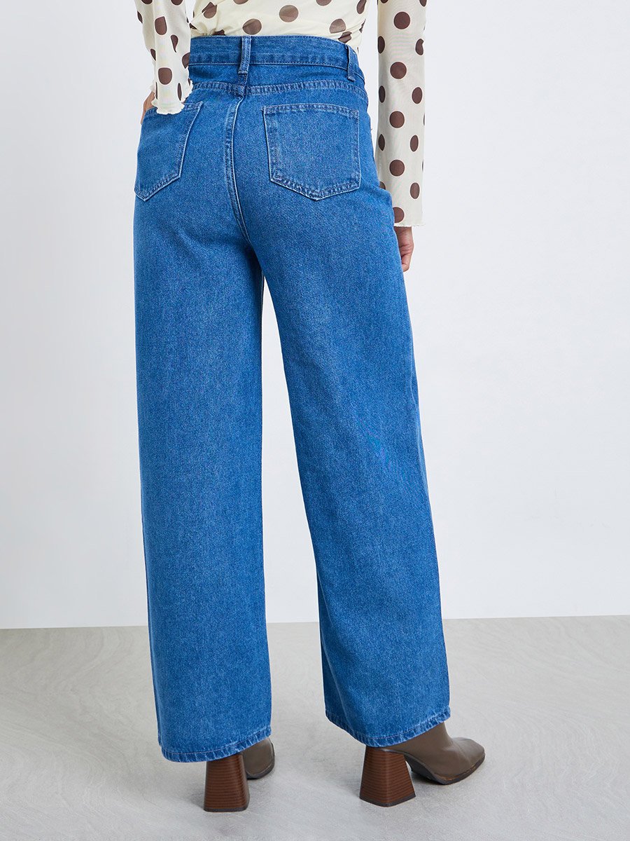 Women High Rise Wide Leg Jeans