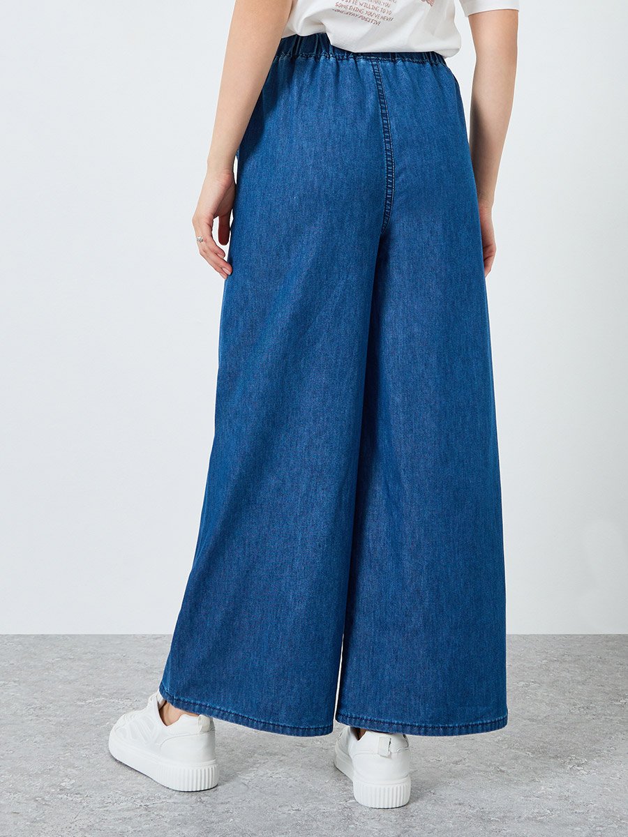 Women High Rise Wide Leg Jeans