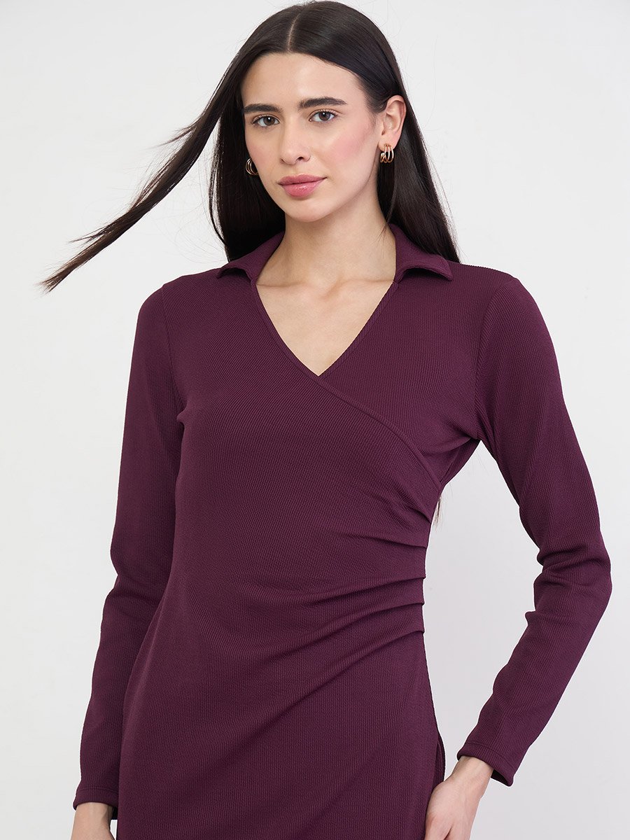 burgundy holiday mini dress Juniper Mini Dress Black / M