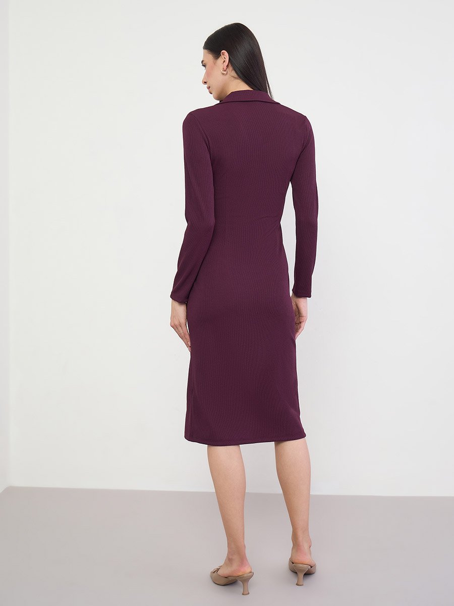 burgundy ribbed bodycon dress Cocktail Dresses To Wear To A Wedding