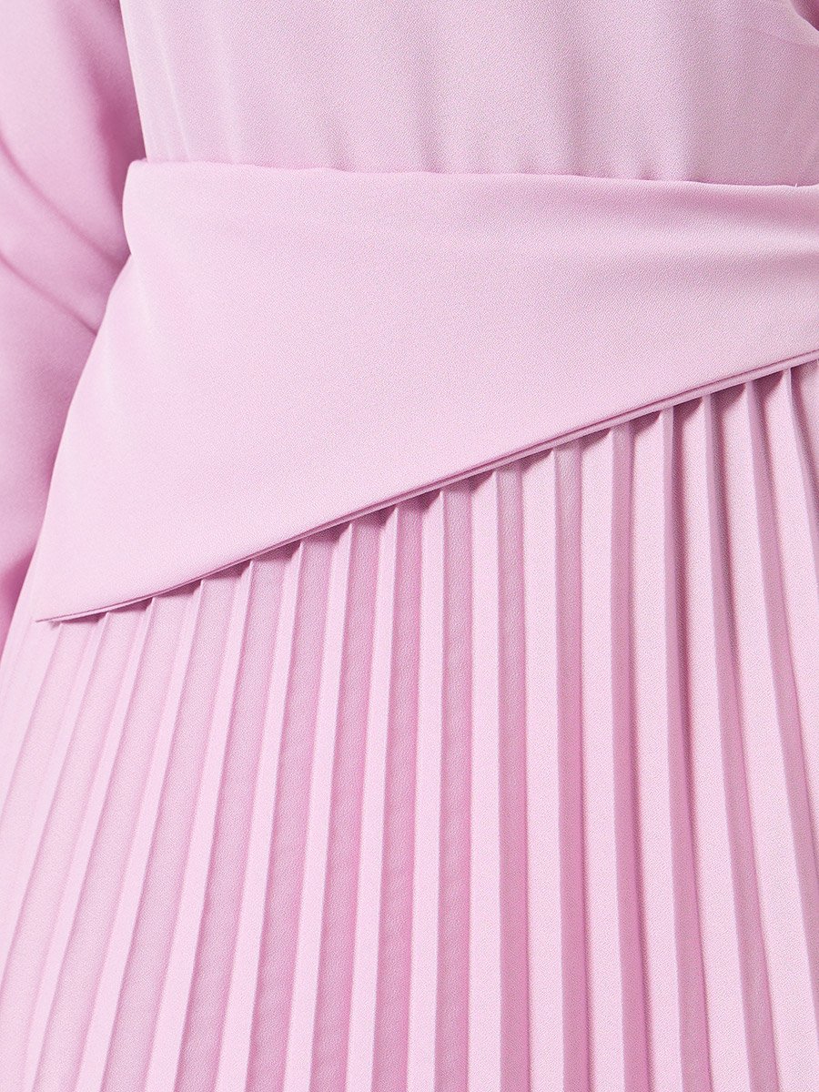 Women Lilac Pleated Midi Dress