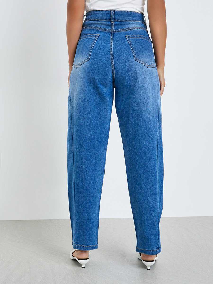 Women High Rise Barrel Fit Jeans