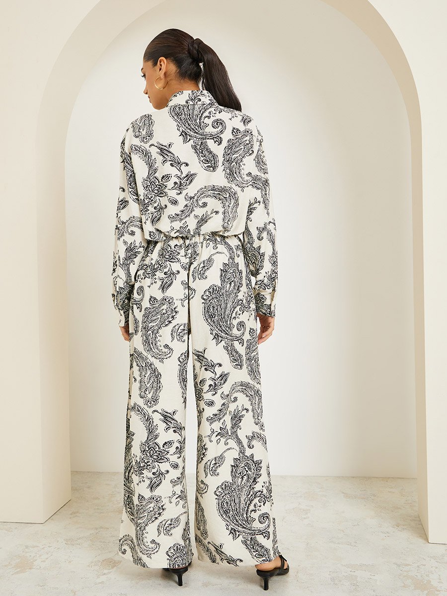 Women Printed Buttoned Shirt and Pants Co-Ords