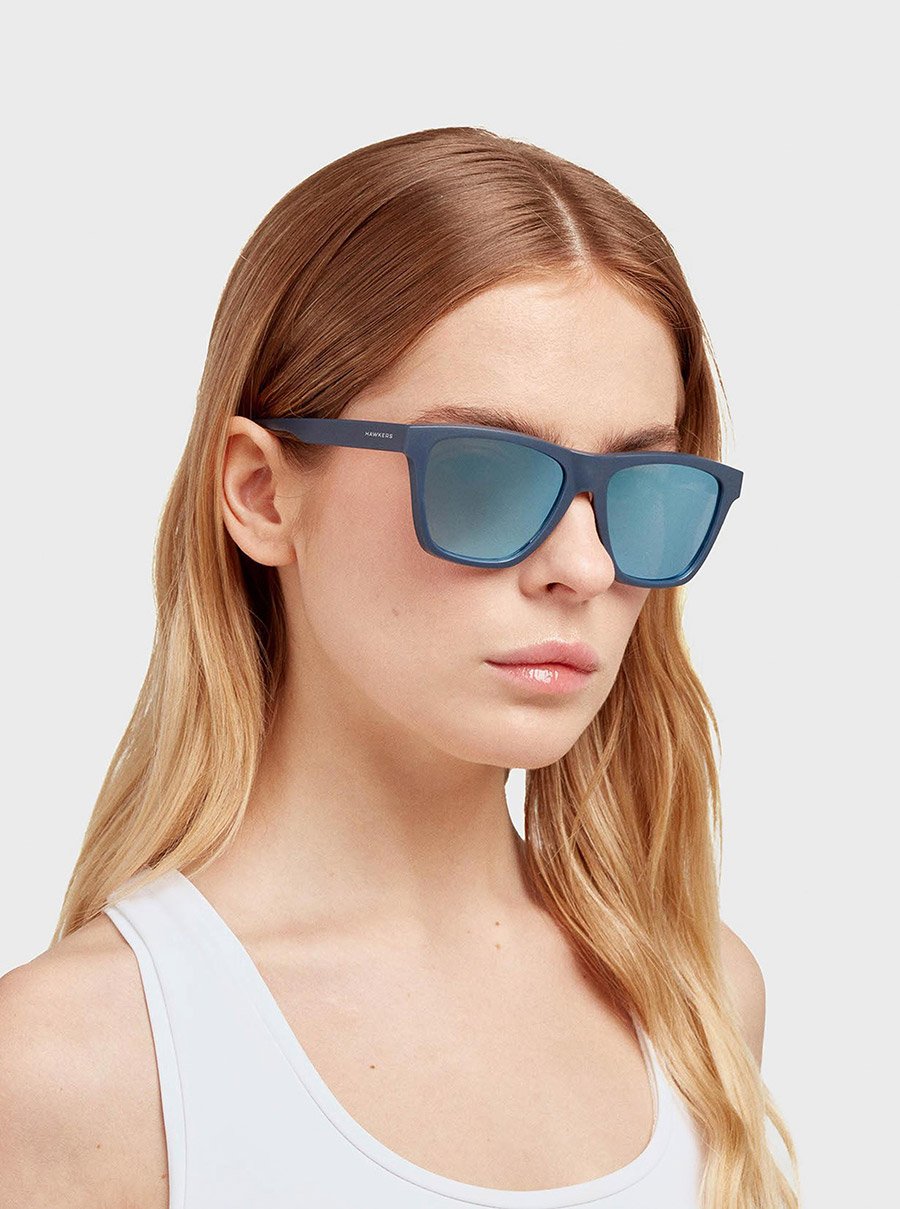 One LS Raw - Polarized Navy Blue Chrome Sunglasses