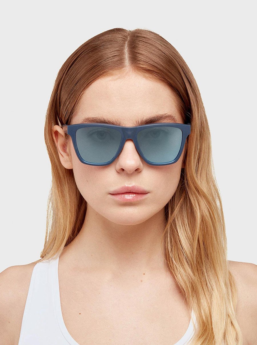One LS Raw - Polarized Navy Blue Chrome Sunglasses