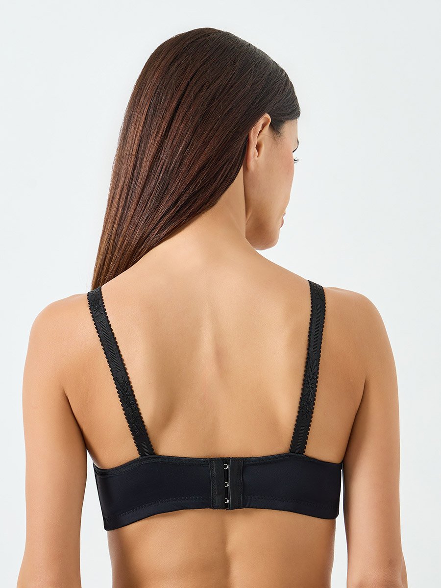 Solid Tassel Decoration Detail Padded Non Wired Bra