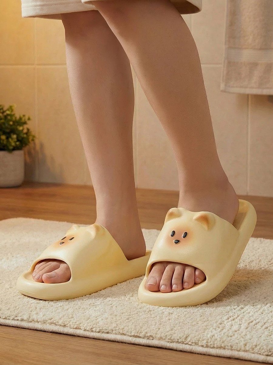 Solid Kitty Anti-Slip Bathroom Slippers