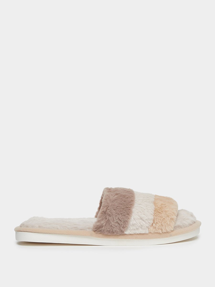Plush Color Blocked Slipper
