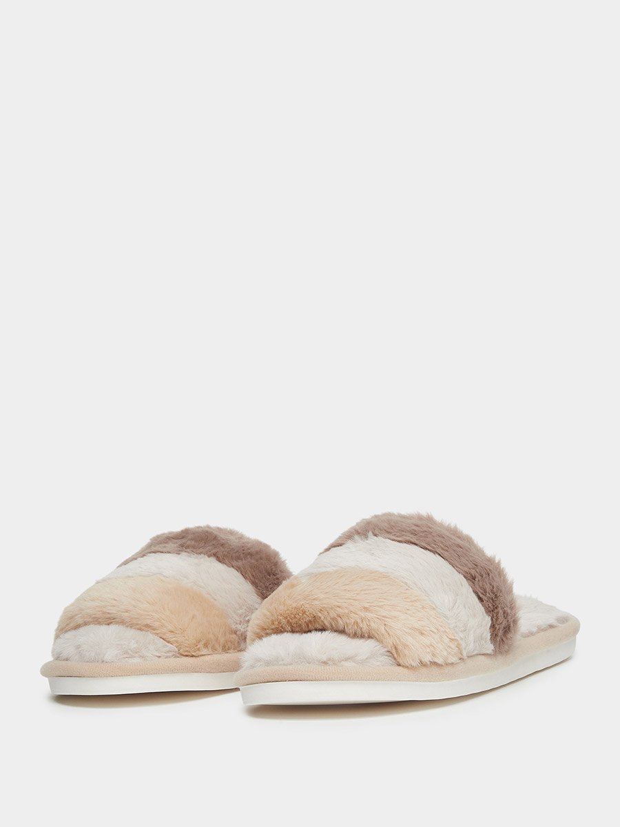 Plush Color Blocked Slipper