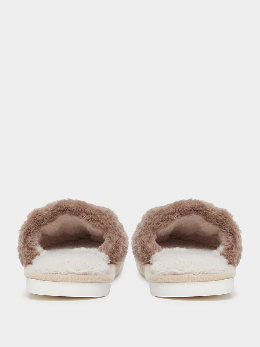 Plush Color Blocked Slipper