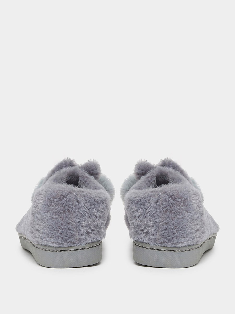 Solid Plush Cute Rabbit Bedroom Slippers