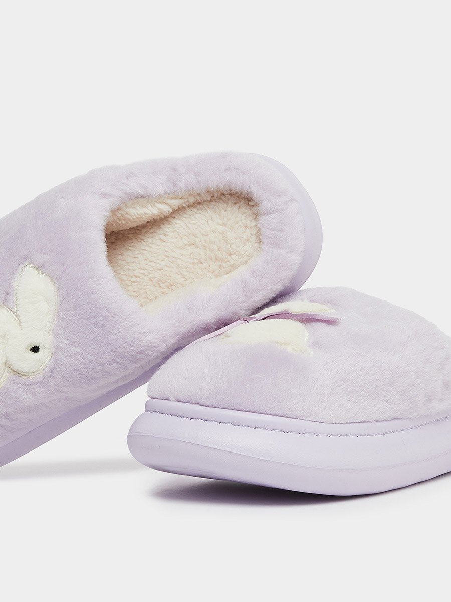 Purple Plush Bedroom Slipper