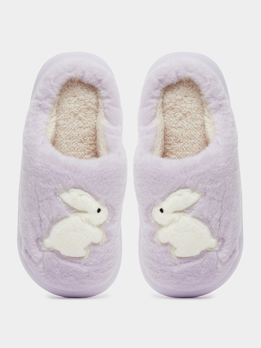 Purple Plush Bedroom Slipper