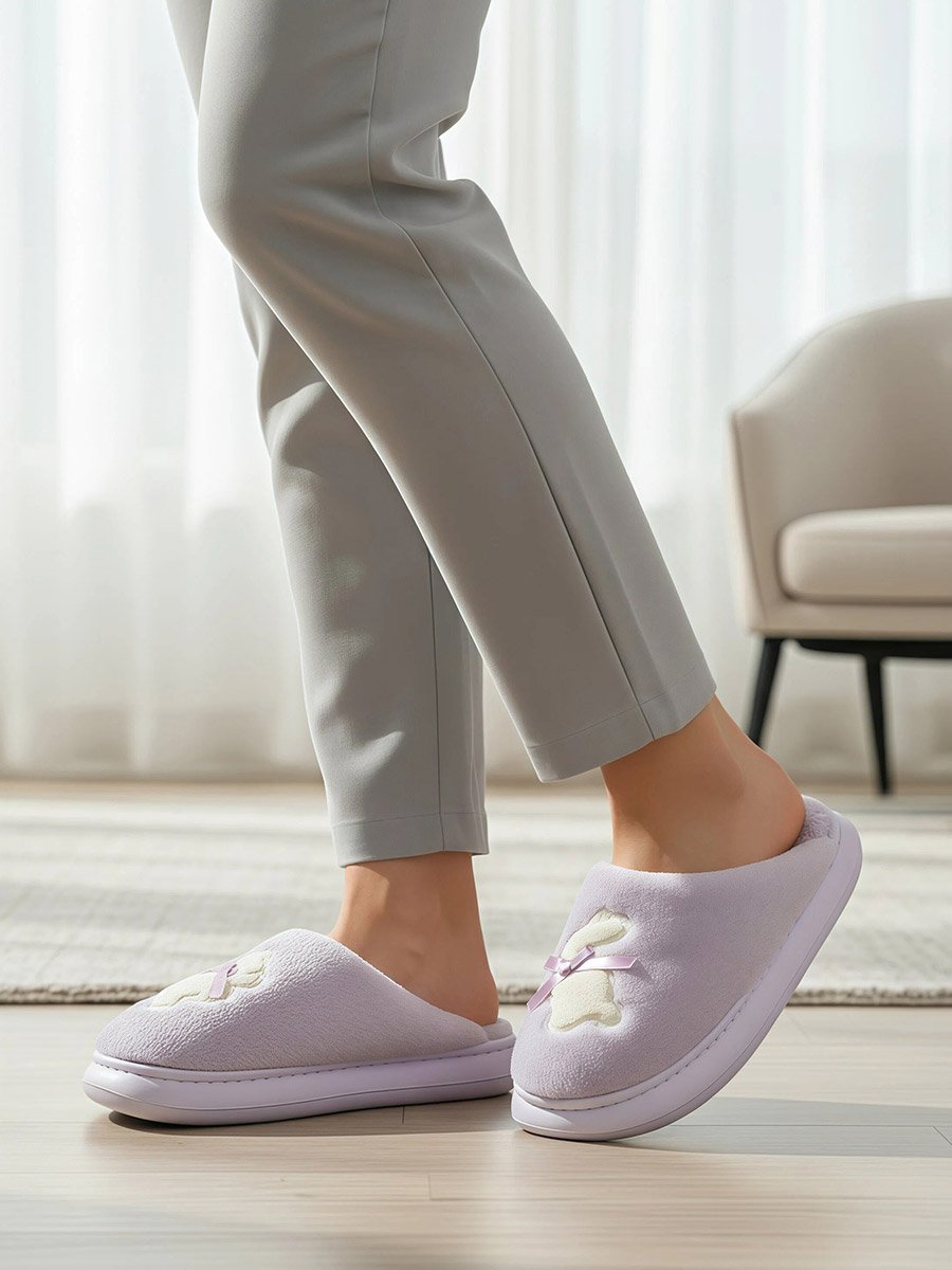 Purple Plush Bedroom Slipper