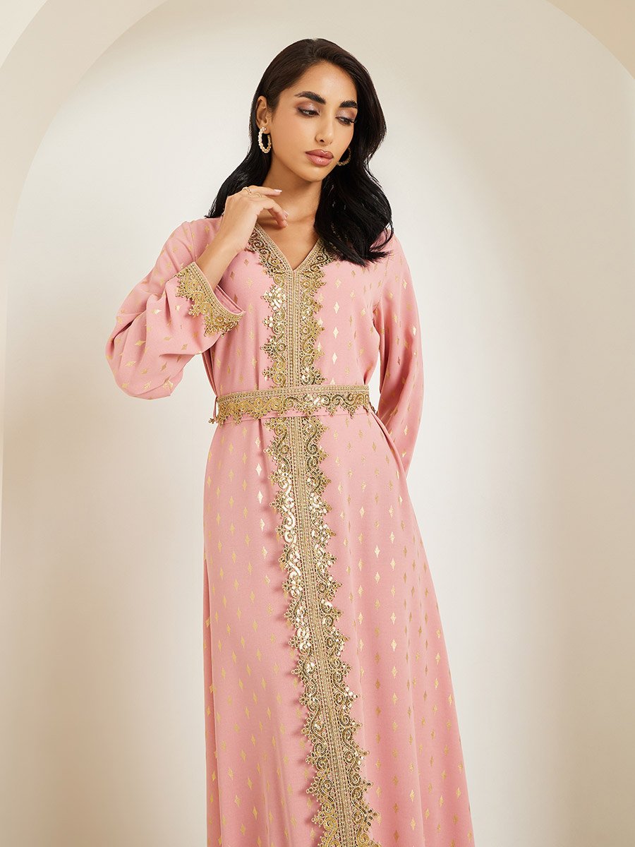 gold long sleeve dress formal Sheer Embellished Evening Gown in Almond - 4 Exquisite Blue Long Sleeve campaigns_Easter_Deals Rush Service:With Rush+$20 See off