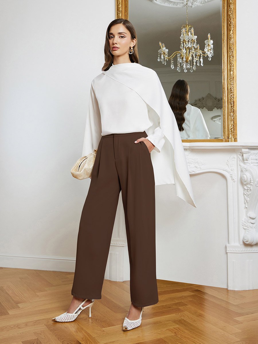 Women Satin White Long Sleeve Top