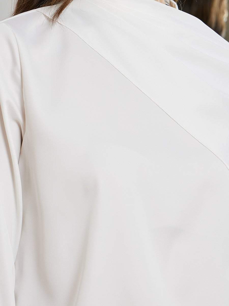 Women Satin White Long Sleeve Top