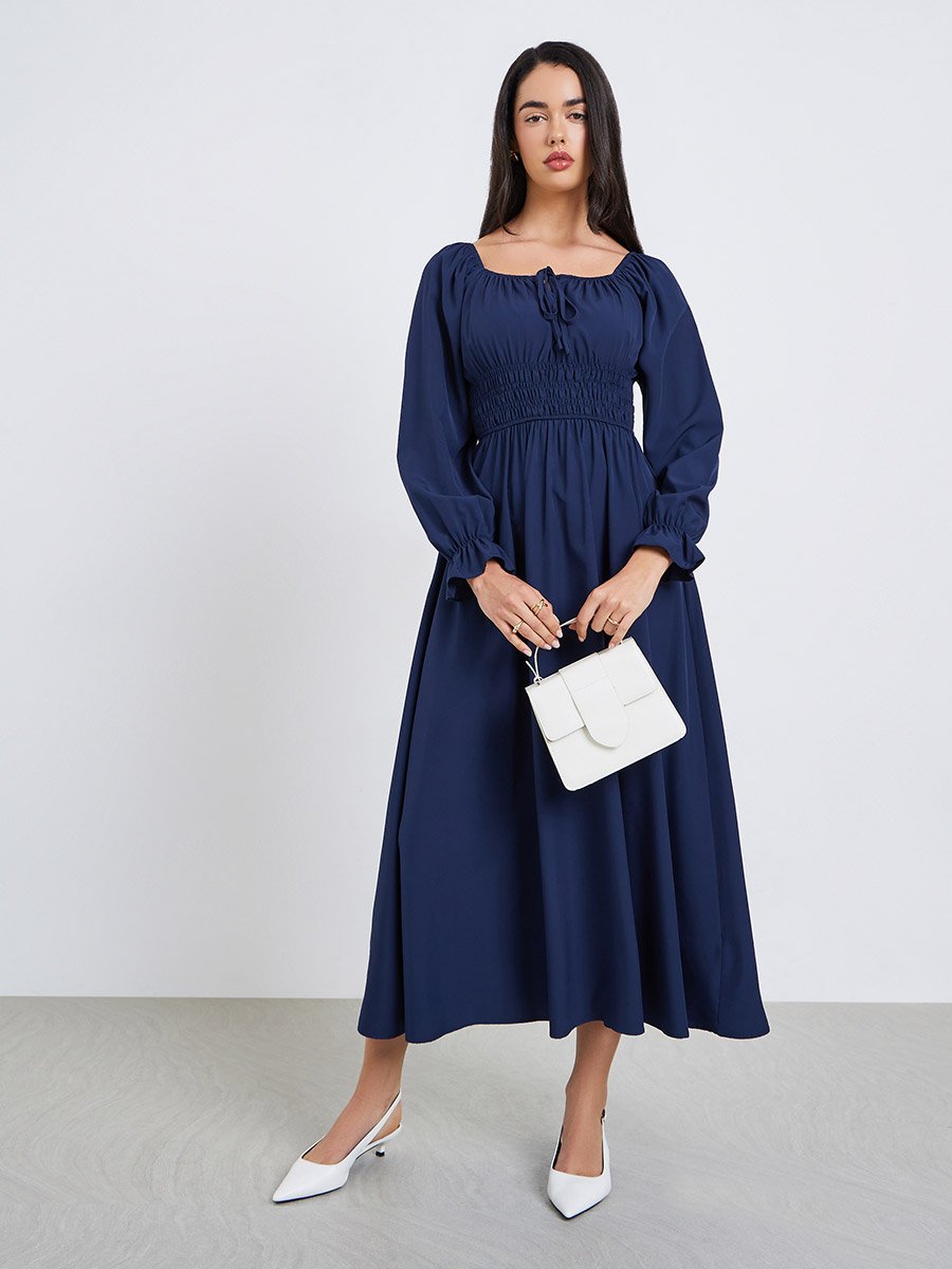 knee length dresses for ladies Chocolate Ribbed Knit Spaghetti Straps Scoop Back Midi Dress main image 1