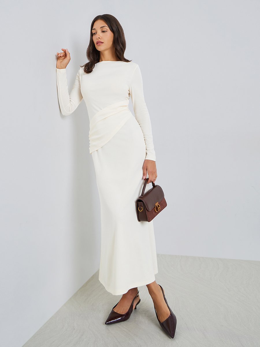 Women Wrap Panel Maxi Dress