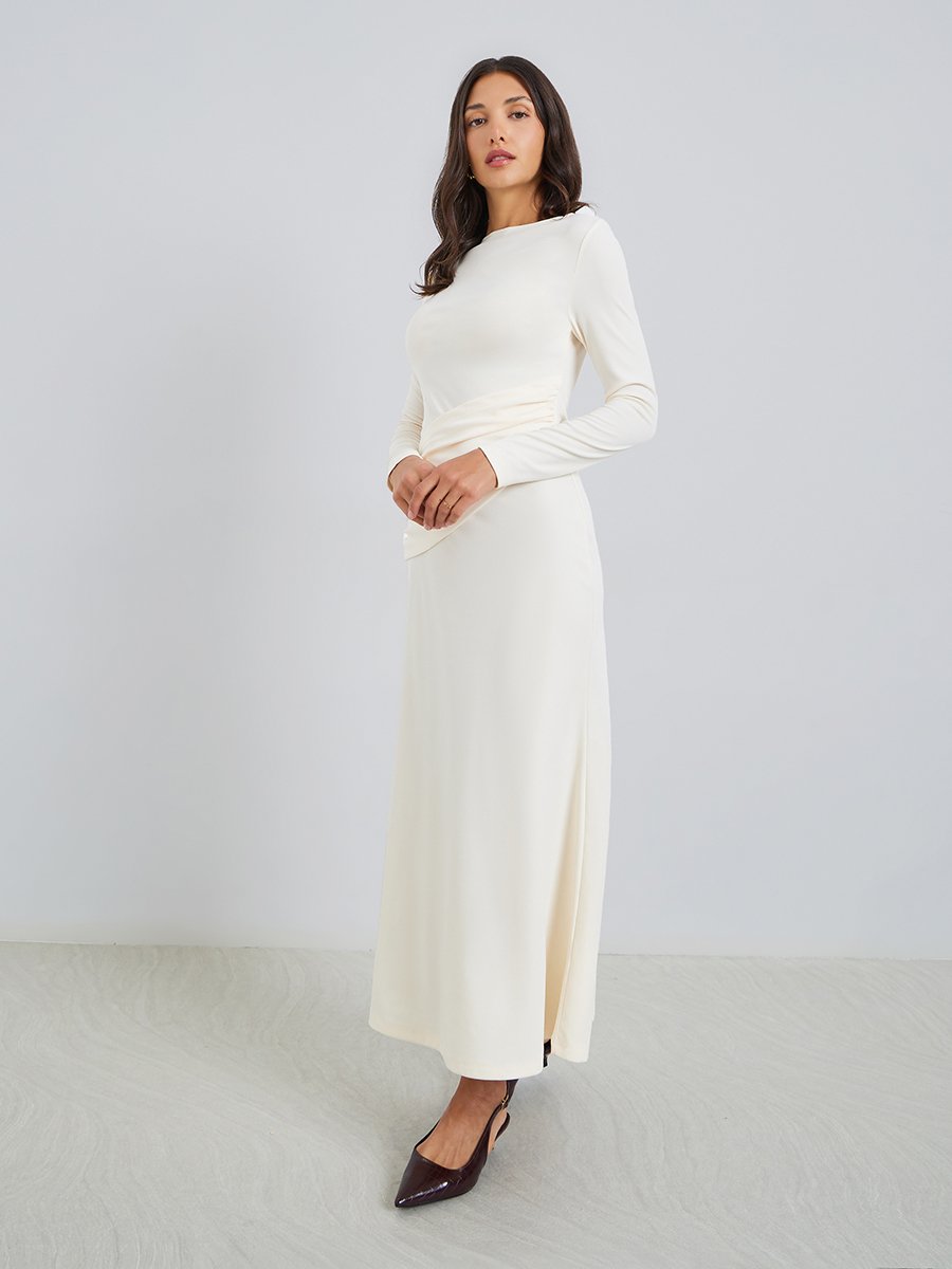 Women Wrap Panel Maxi Dress