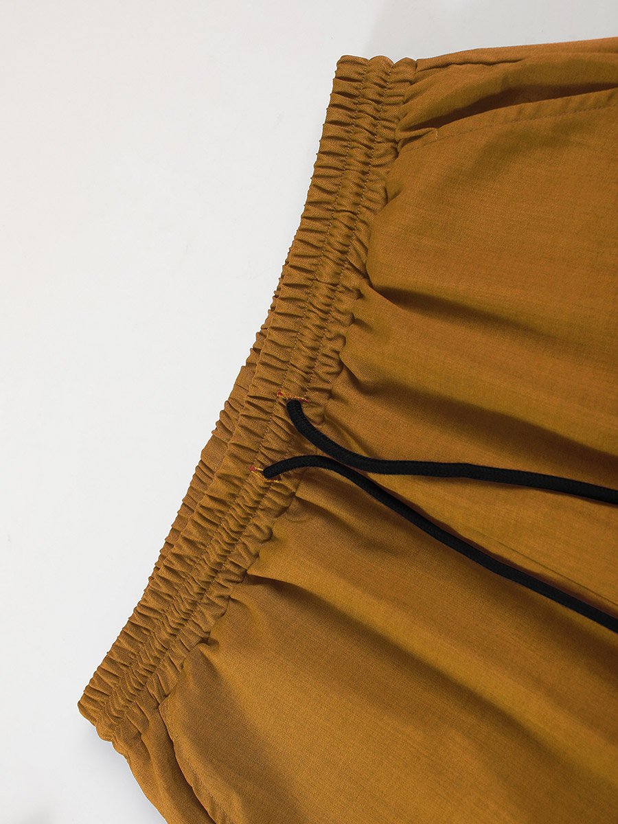 Men Copper Stand Collar Shirt and Pants Co-Ords