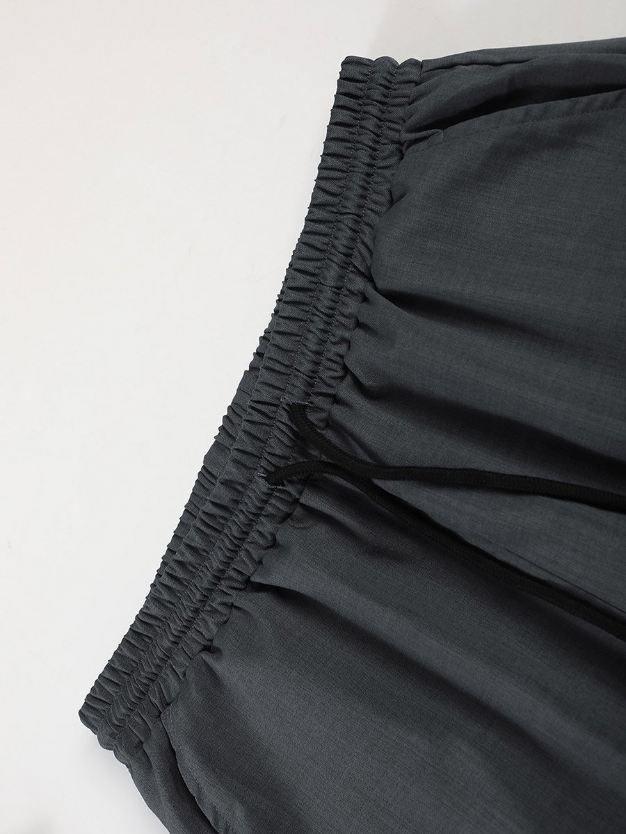 Men Grey Stand Collar Shirt and Pants Co-Ords