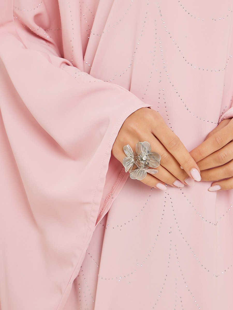 Women Pink Embellished Maxi Kaftan