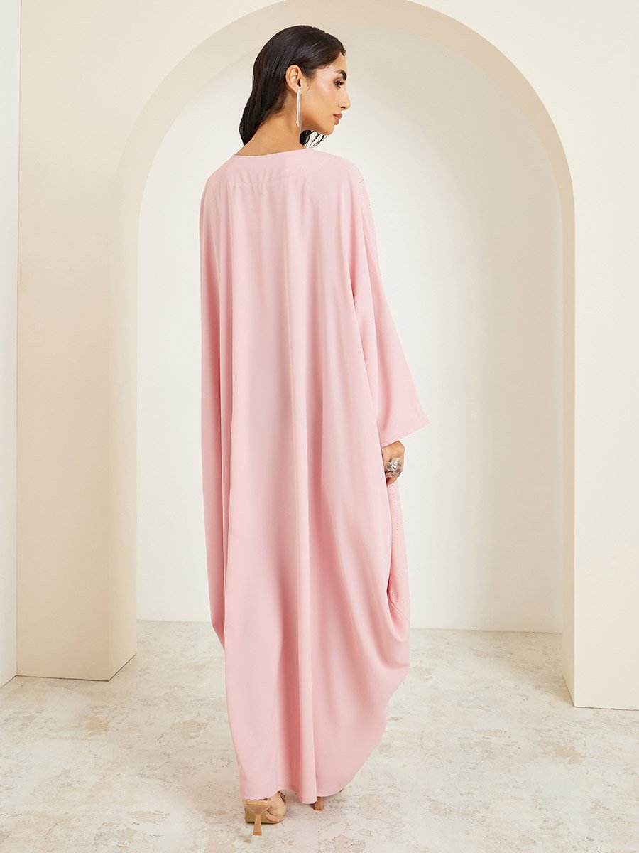 Women Pink Embellished Maxi Kaftan
