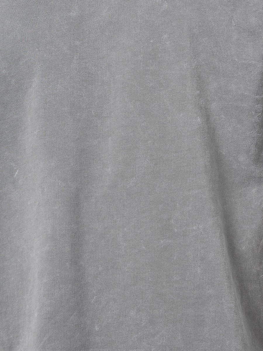 Men Oversized Washed Frayed Hem Rib Terry T-Shirt