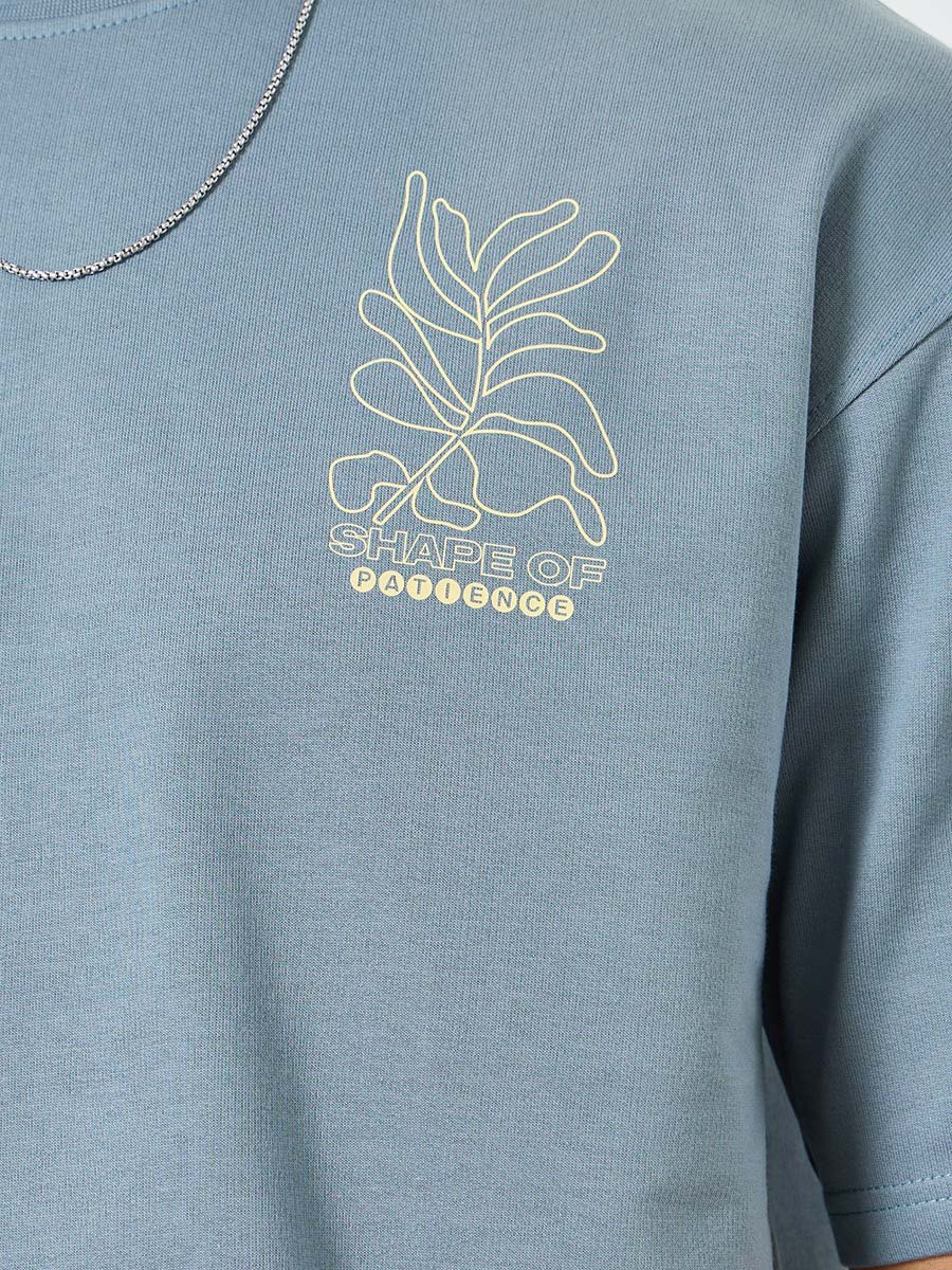 Men Grey Graphic Print Oversized T-Shirt