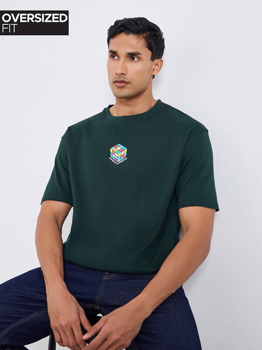 Men Oversize Embroidered Graphic T-Shirt