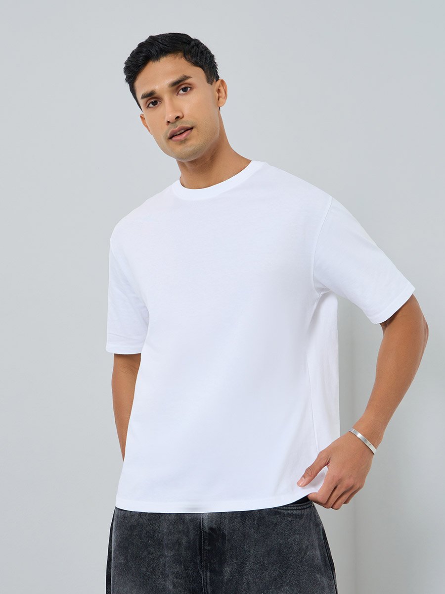 Men Oversize Slogan Heavy Jersey T-Shirt