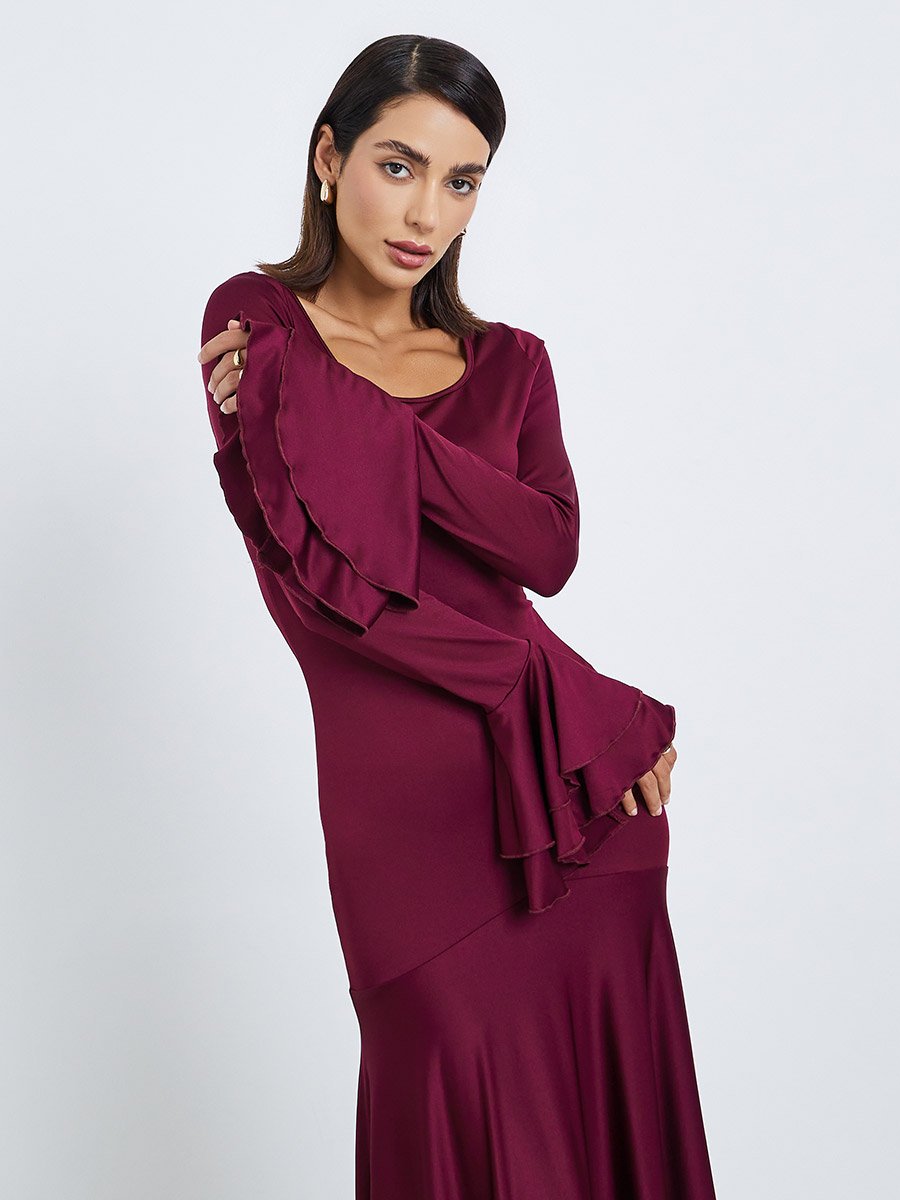 Women Square Neck Maxi Dress