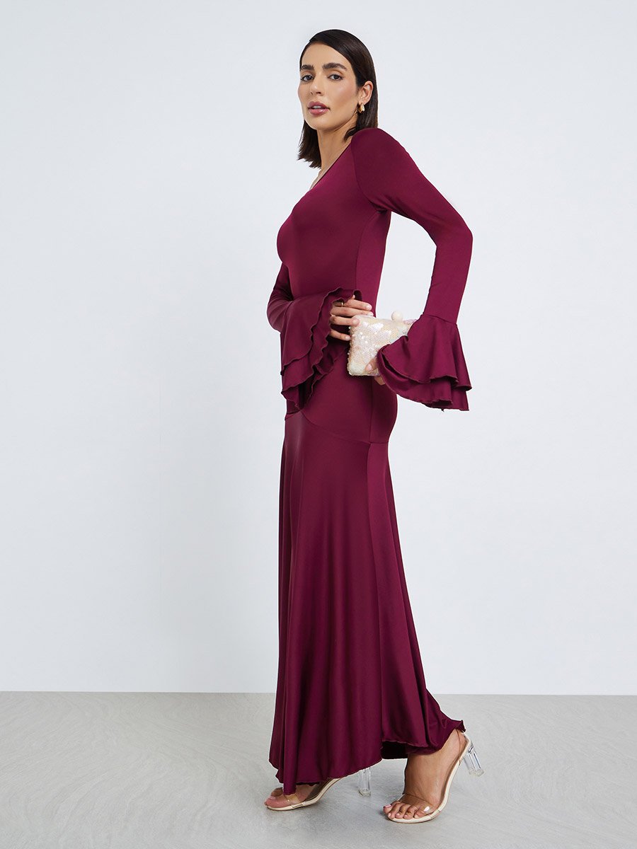 Women Square Neck Maxi Dress