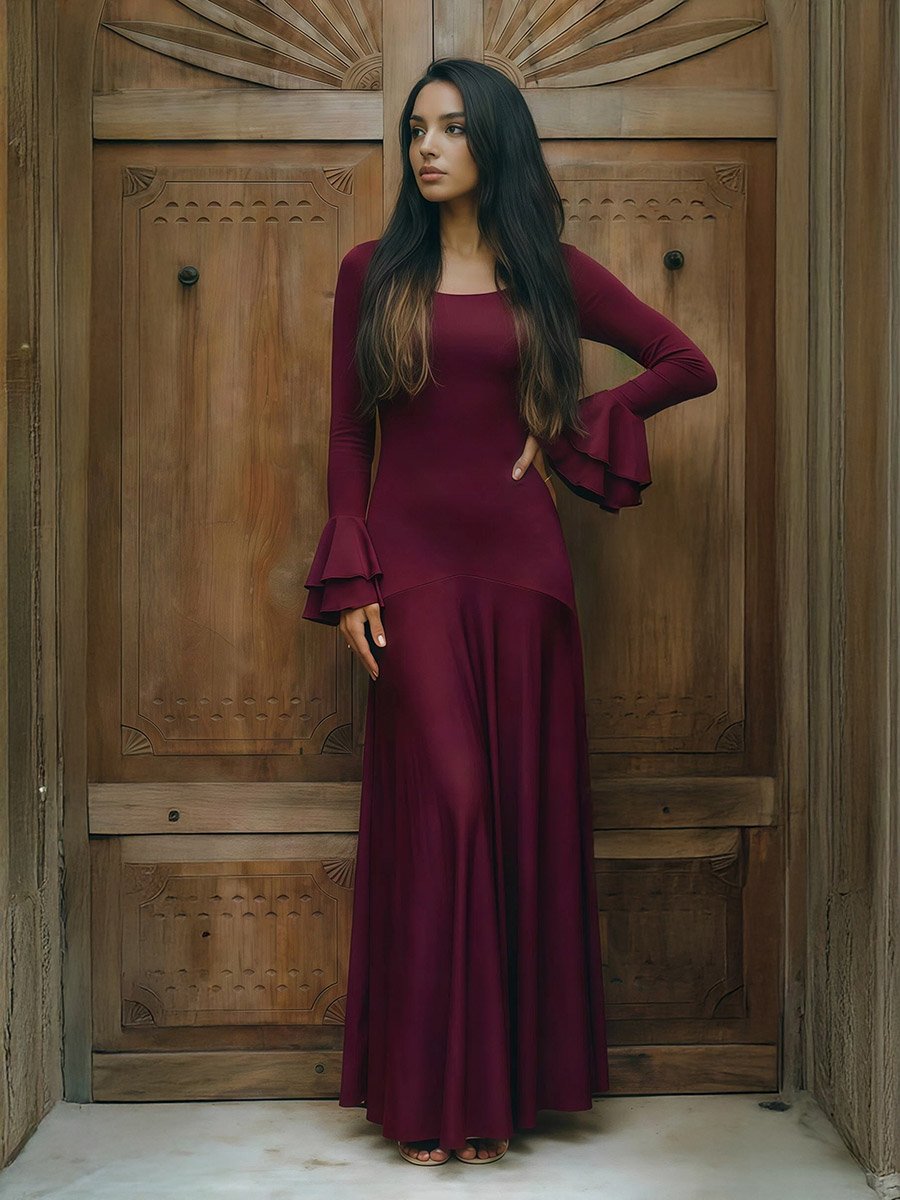 Women Square Neck Maxi Dress