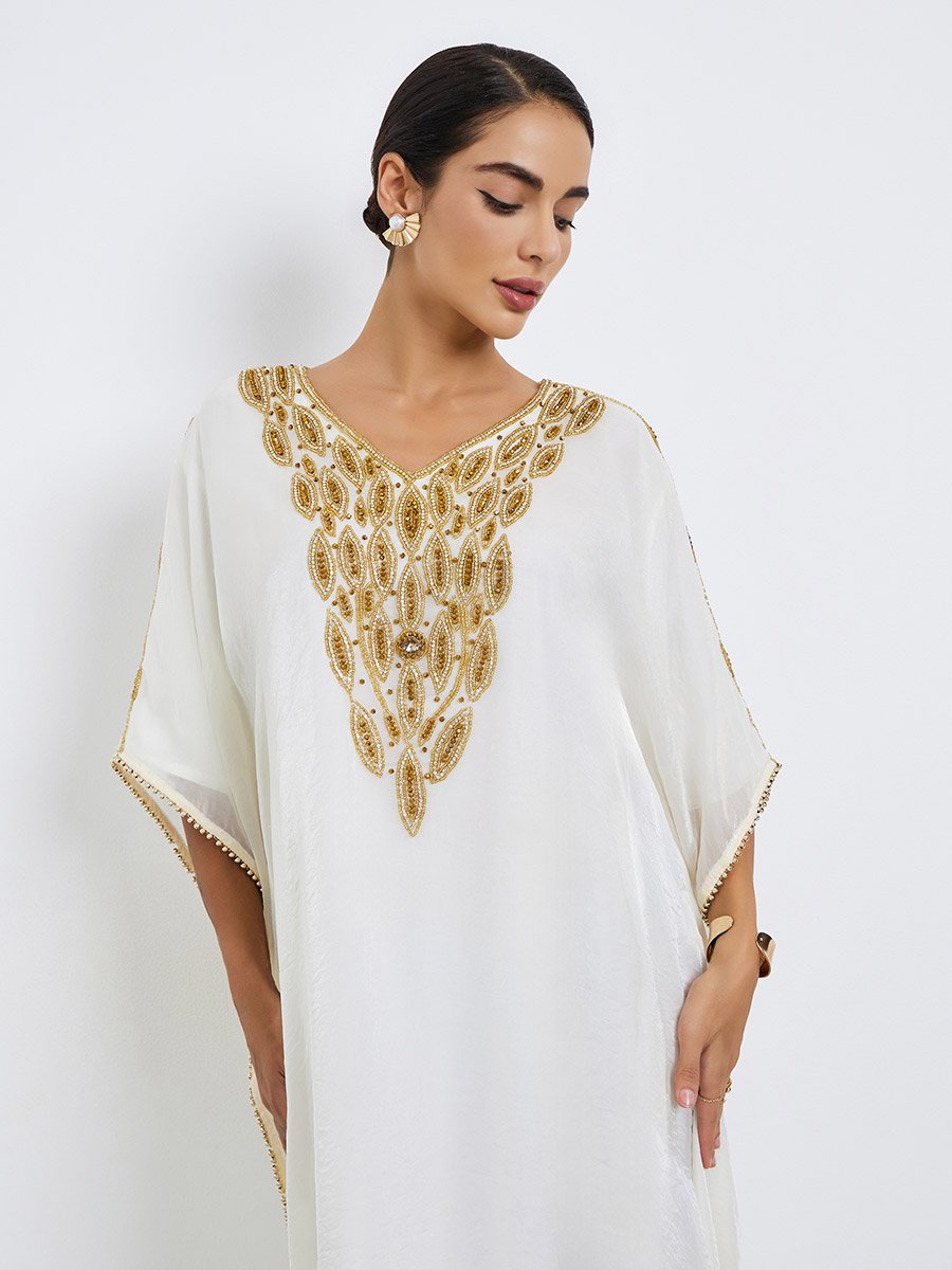 Embellished V Neck Jalabiya