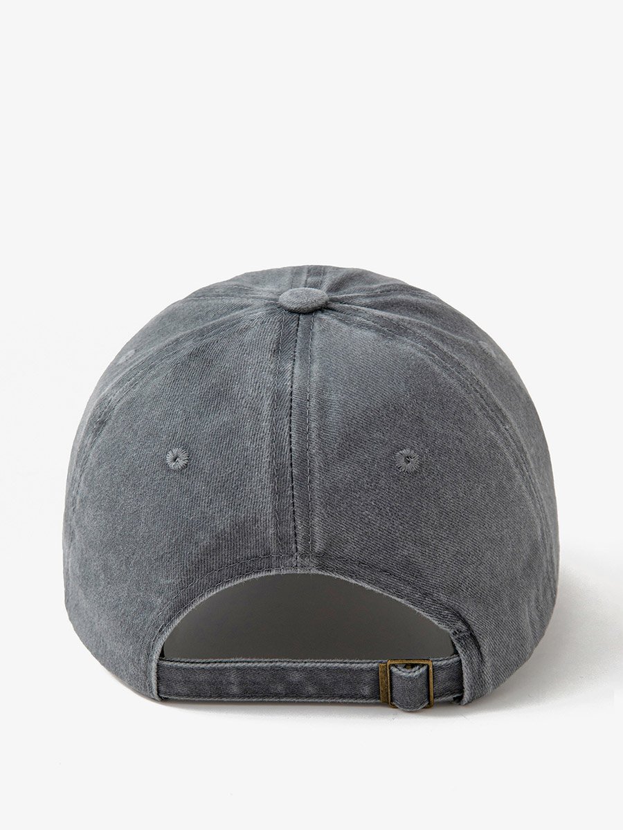 Grey Slogan Print Baseball Cap 