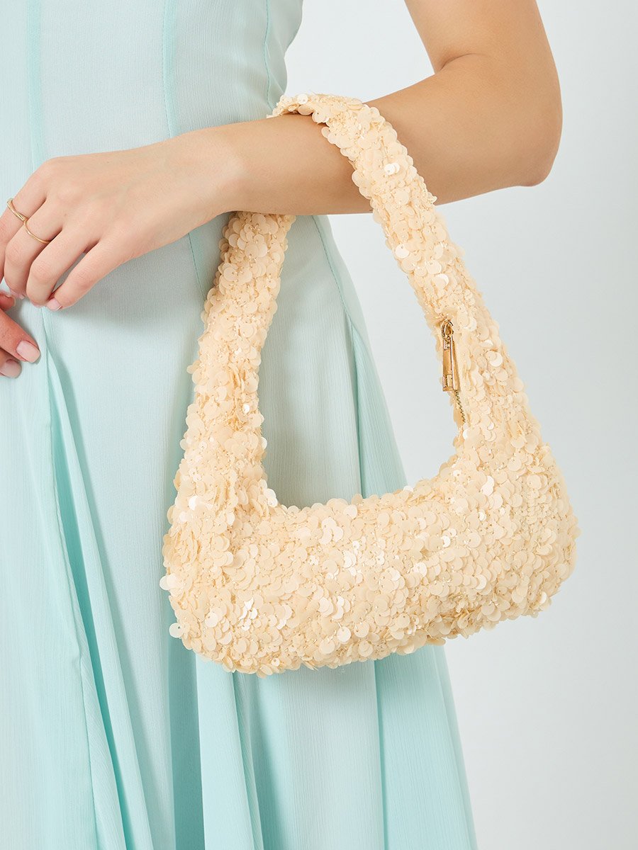 Gold Sequin Shoulder Bag
