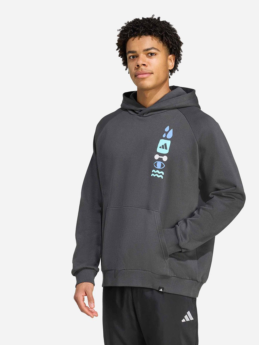Primelift Men Hooded Sweatshirt Dark Grey