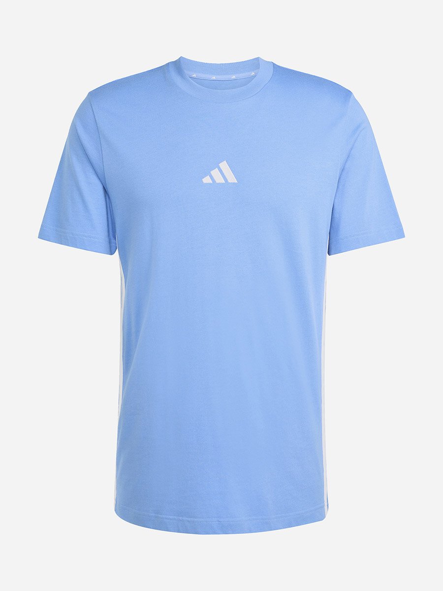 Essentials Three Stripes Single Men T-Shirt Blue