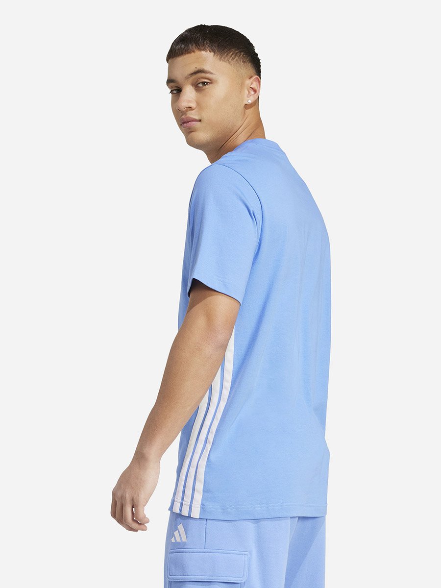 Essentials Three Stripes Single Men T-Shirt Blue